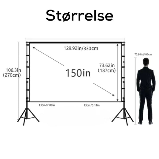 150" Projektorlærred Stående, Indendørs/Udendørs