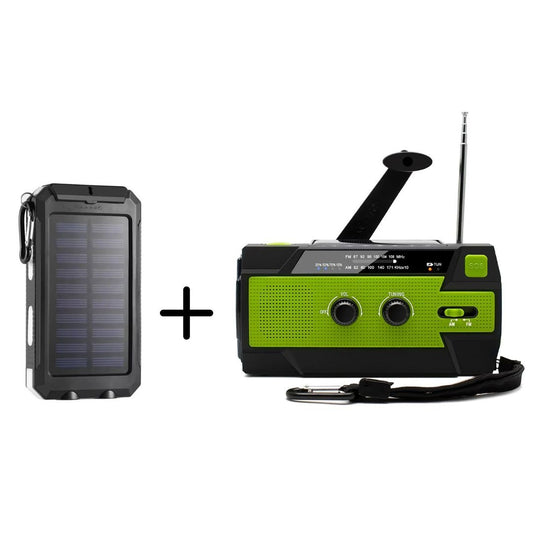 Nødradio med solcelle & 20.000 mAh Powerbank med solcelle - PAKKE