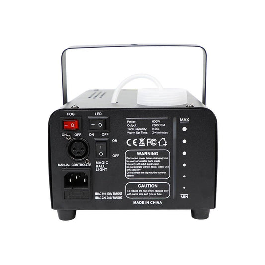 Rave Party Premium Røgmaskine med Lightball, strobe & led lys (600W)