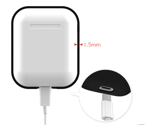 AirPods 1/2 silikone cover - Sort