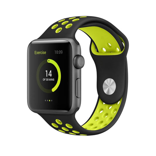 Apple Watch Sports Rem – Sort/Gul (38/40 mm)