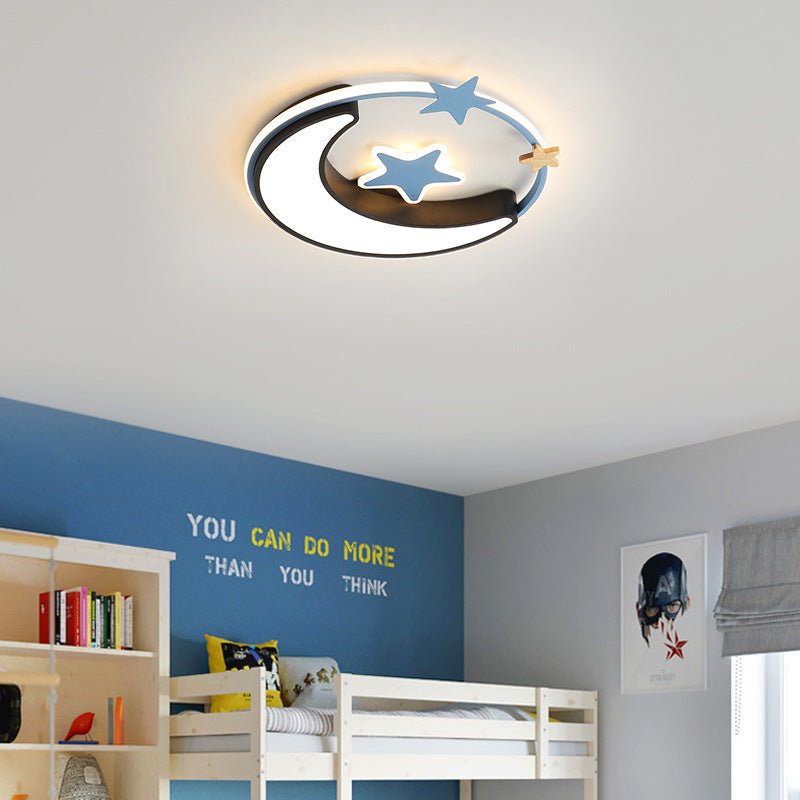 Blå Stjerne måne børne lampe - Perfekt til børneværelset