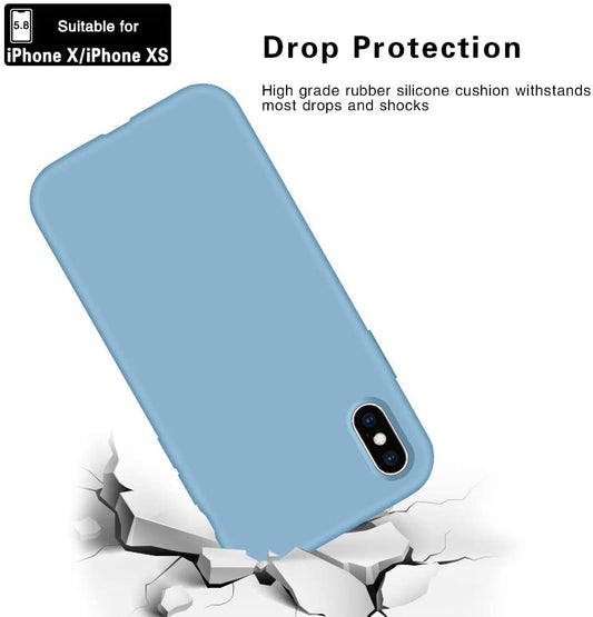 IPHONE X/XS LIQUID SILIKONE COVER - Cornflower