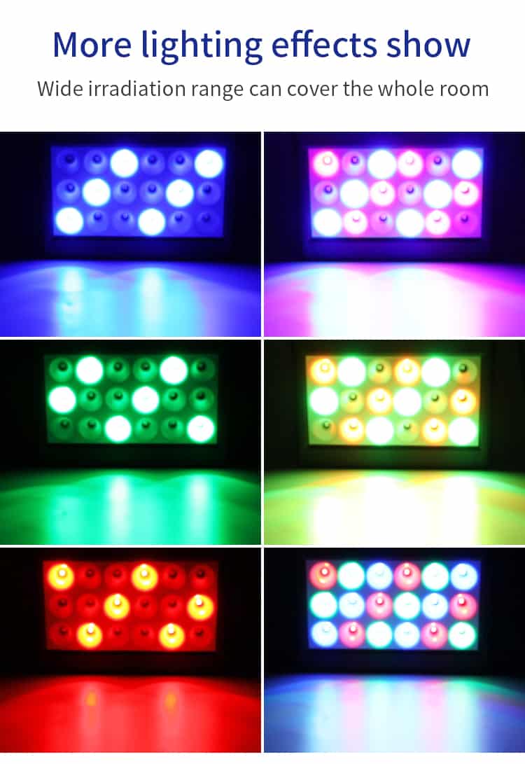 Kraftig RGB Strobe lampe - Musikstyret / DMX / Fjernbetjent