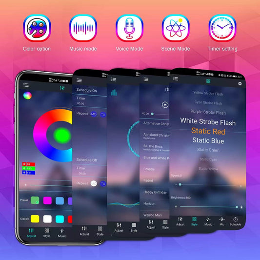 Premium 10 Meter RGB LED-Strip udendørs/indendørs med app styring og fjernbetjening