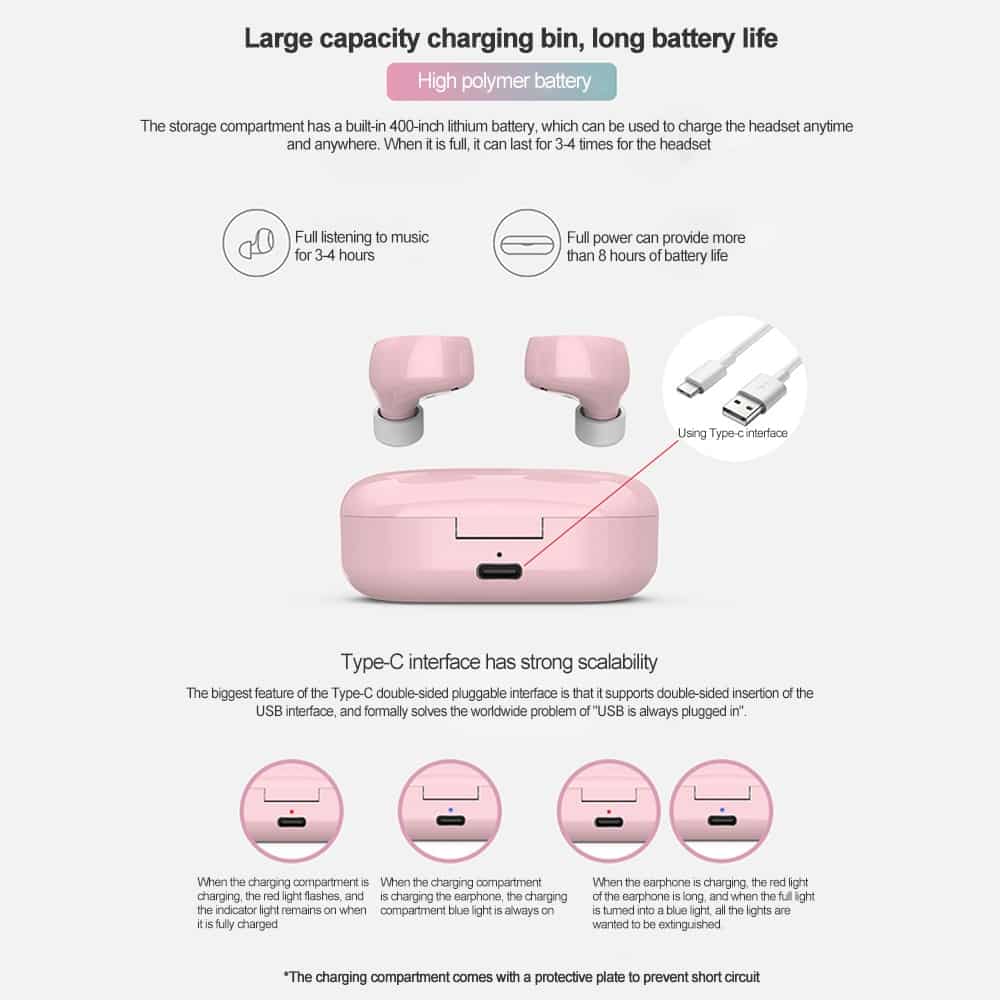 Premium Bluetooth Headset Pastel edition - White