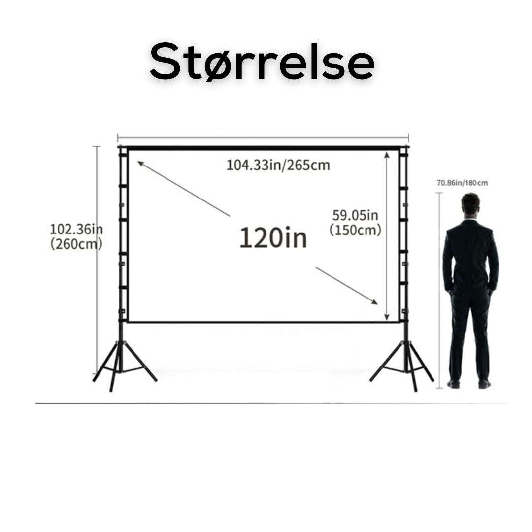 120" Projektorlærred Stående, Indendørs/Udendørs