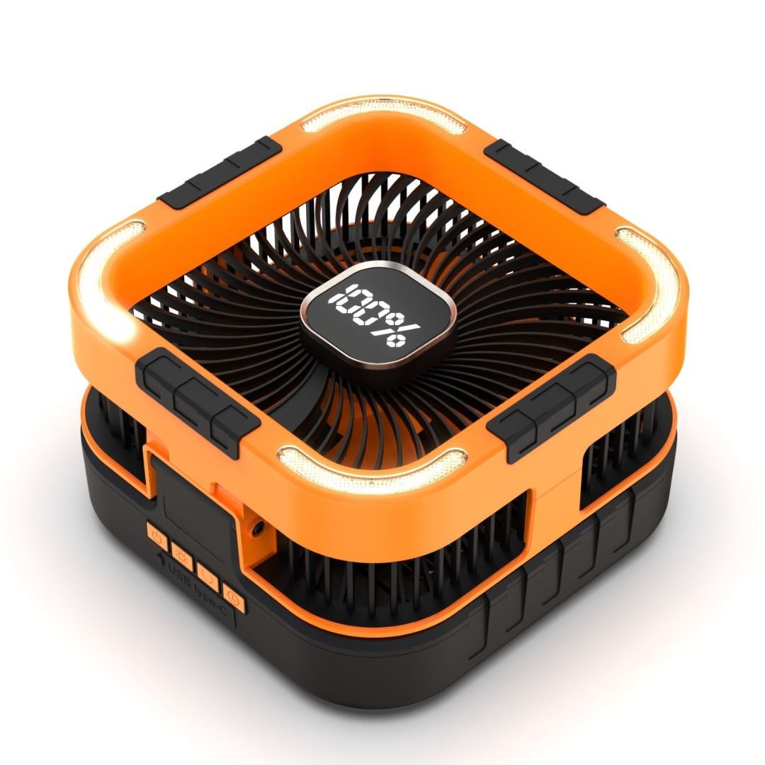 3 - i - 1 Solcelledrevet Luftkøler med Powerbank & LED