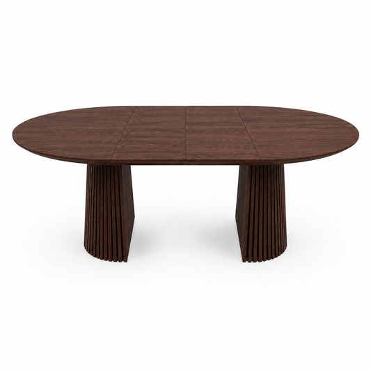 Justerbart Lamel Spisebord 120–200 cm – Mørk Træfinish