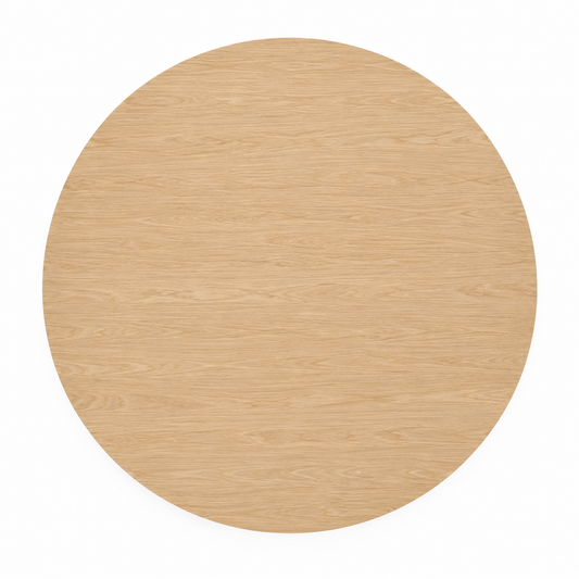 Rundt Spisebord Ø160 cm – Egetræsfinish & Sort Metal