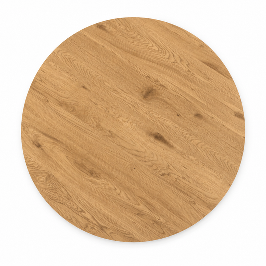 Rundt Lamel Spisebord Ø120 cm – Egetræsfinish