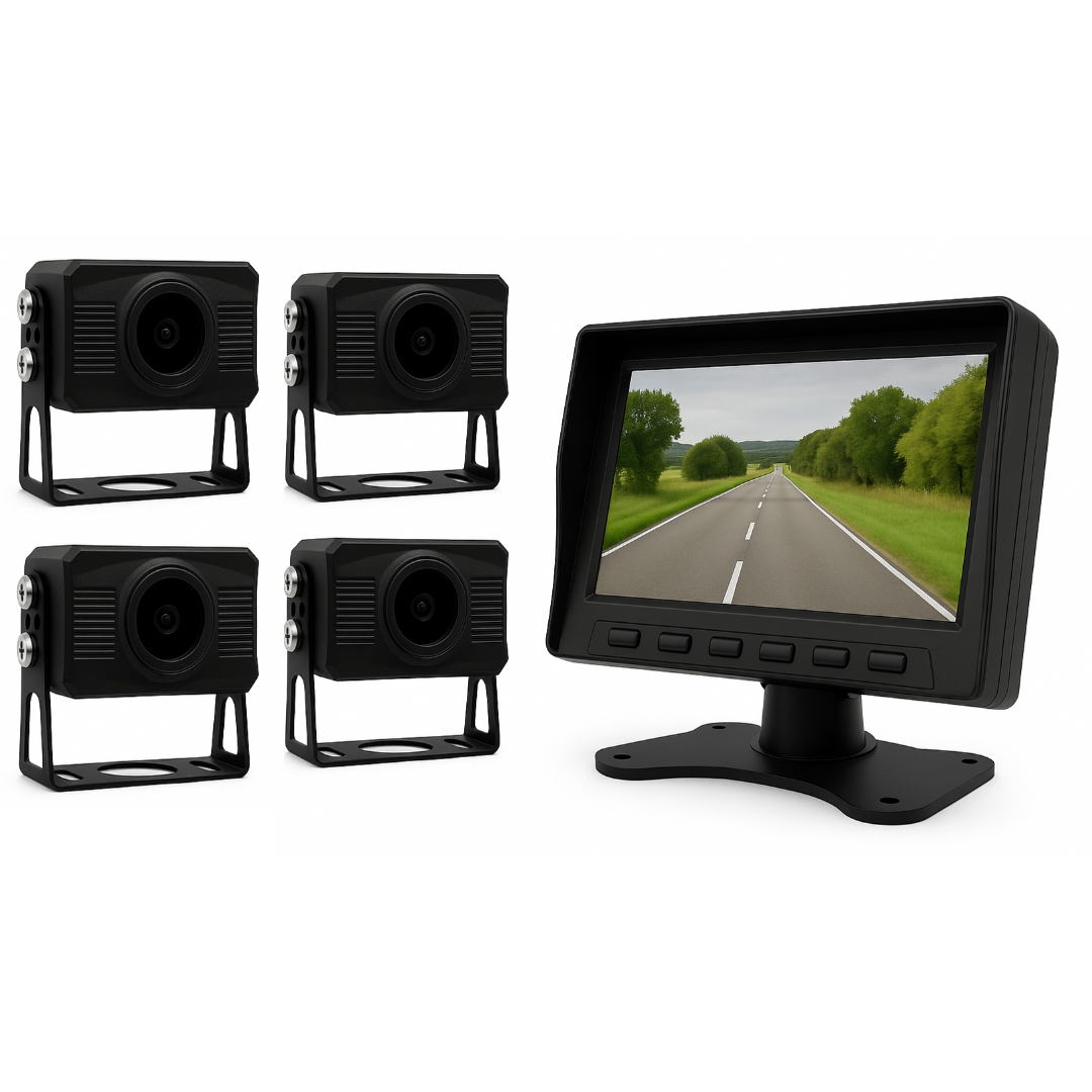Dashcam Sæt med Monitor og 4 Kameraer