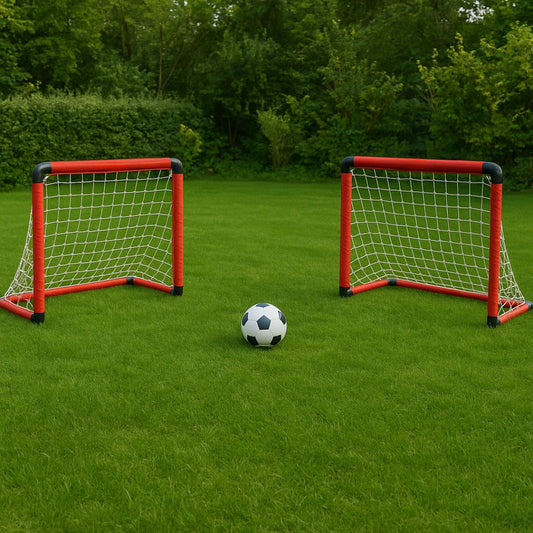 Sæt med 2 fodboldmål – 90 x 60 x 60 cm