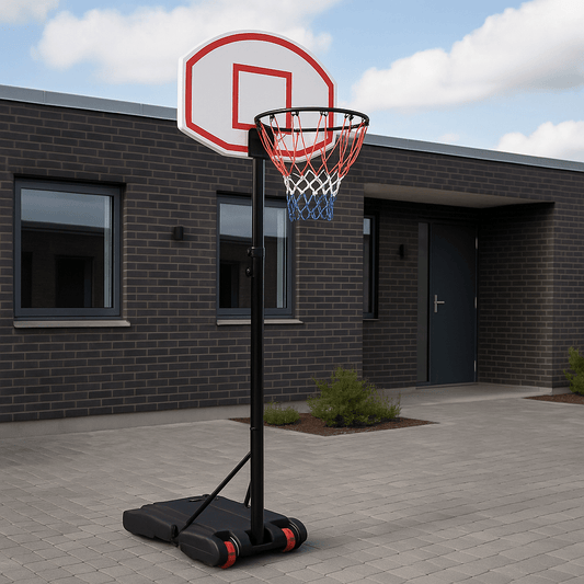 Basketballstativ med hjul – justerbar højde, robust konstruktion