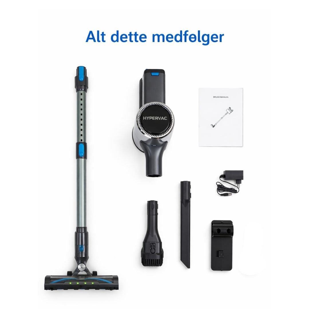 HyperVac Pro – 30 kPa ledningsfri støvsuger med HEPA & LED