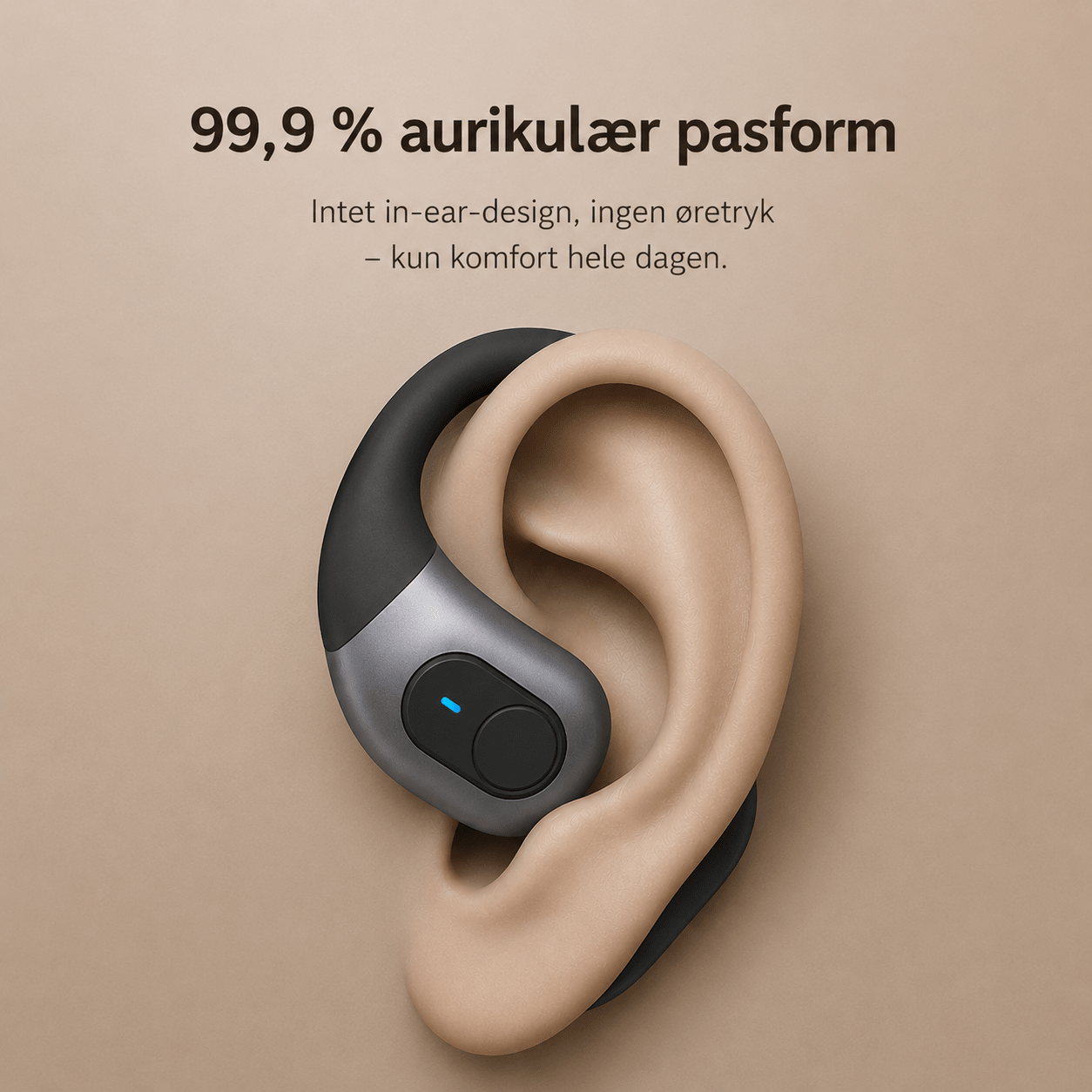J13 Open-Ear Høretelefoner – Bluetooth 5.4, Dual Mic & HD-Lyd
