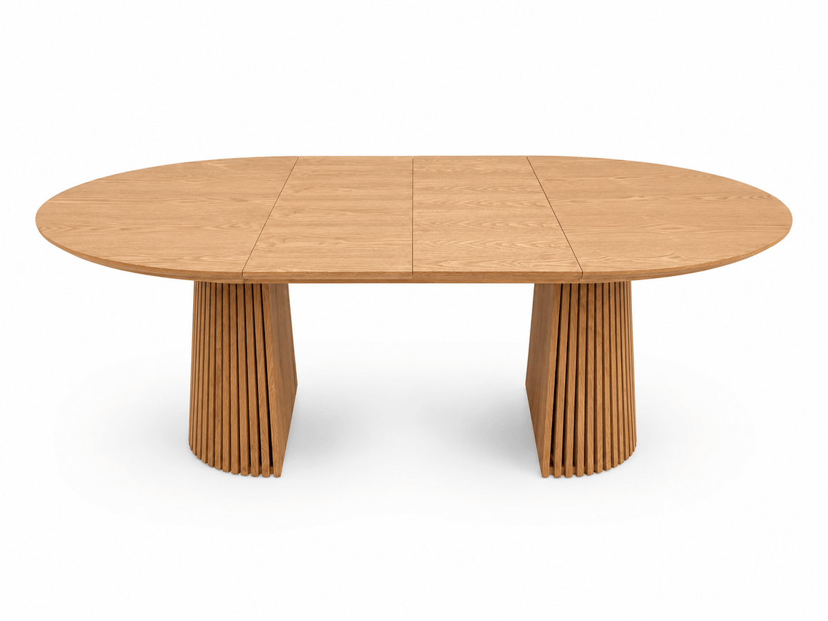 Justerbart Lamel Spisebord 120–200 cm – Egetræsfinish
