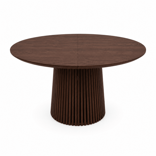 Justerbart Lamel Spisebord 120–200 cm – Mørk Træfinish