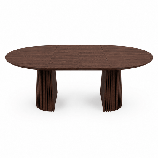Justerbart Lamel Spisebord 120–200 cm – Mørk Træfinish
