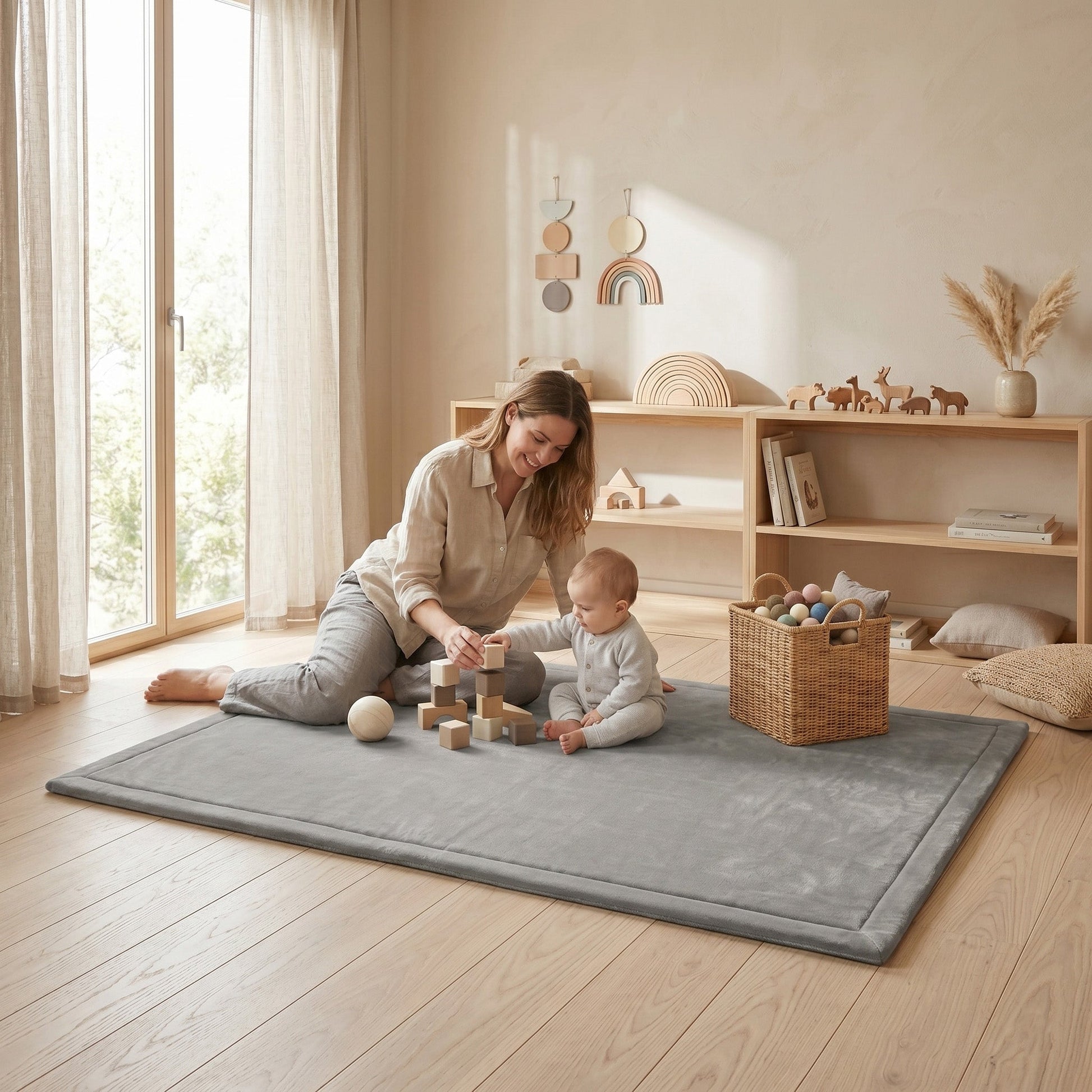 Lunea Luksus Legemåtte 150x200 cm – Blød Memory Foam & Skridsikker Bund