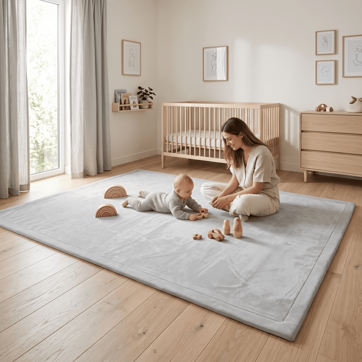 Lunea Luksus Legemåtte 300 x 200 cm – Blød Memory Foam & Skridsikker Bund