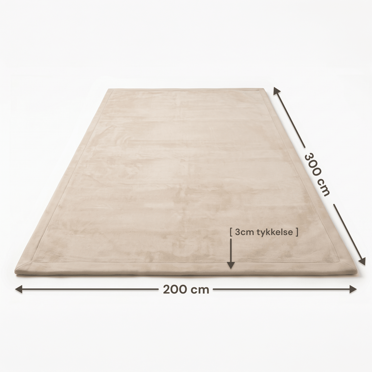 Lunea Luksus Legemåtte 300 x 200 cm – Blød Memory Foam & Skridsikker Bund