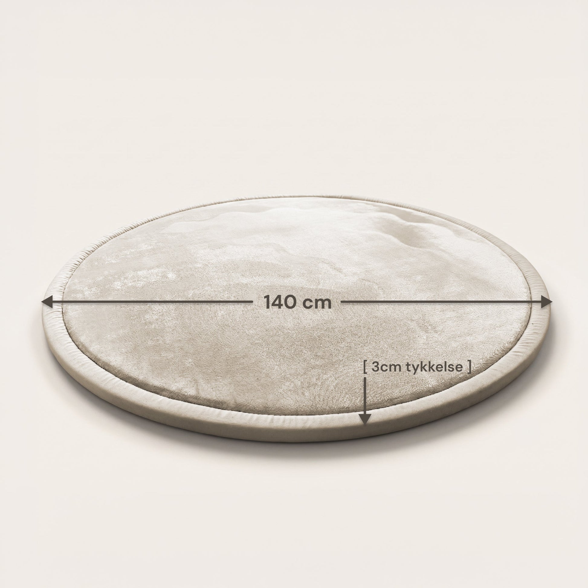 Lunea Luksus Legemåtte rund Ø140 cm – Blød Memory Foam & Skridsikker Bund