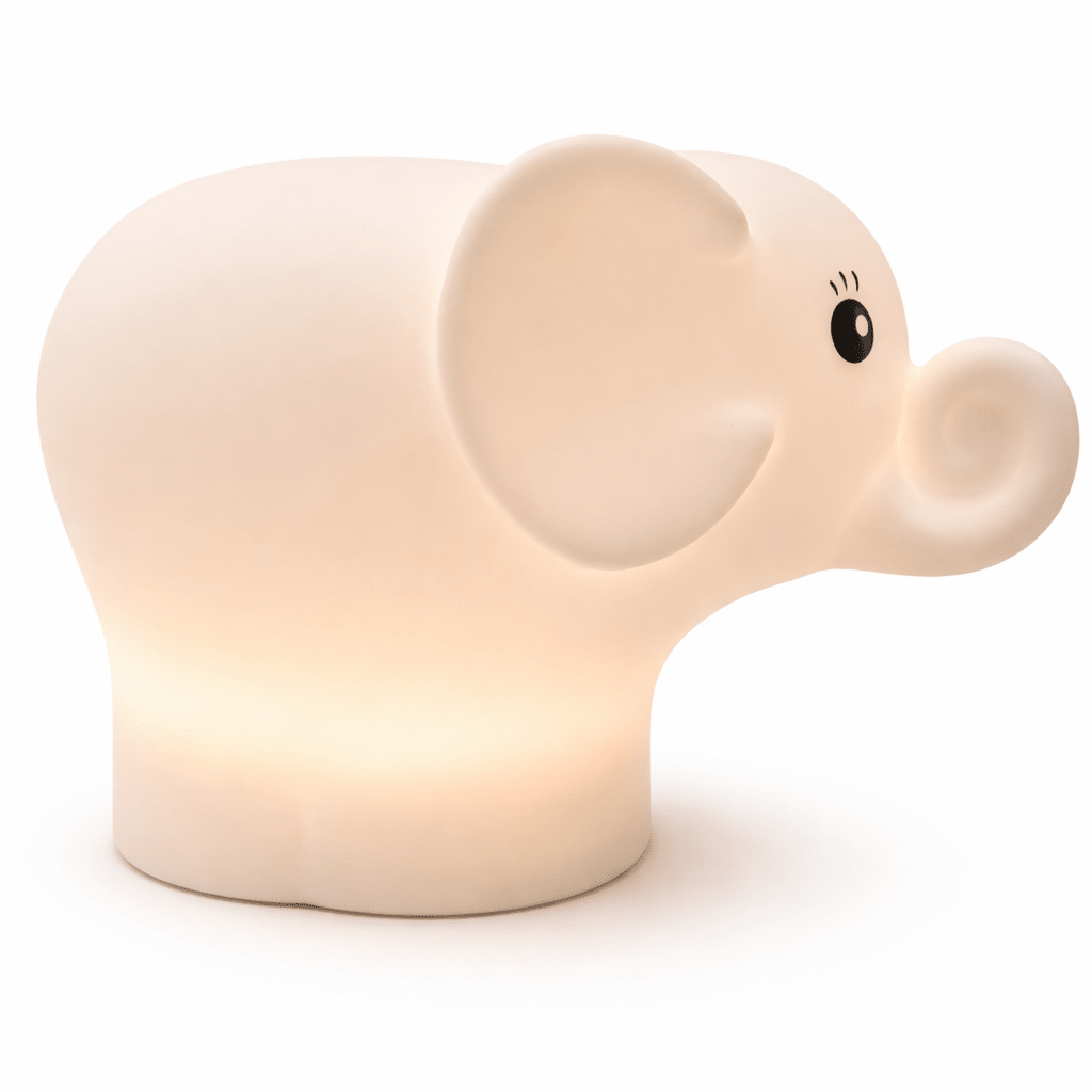 NightHero RGB Natlampe – Elefant - Blød Silikone Børnelampe med Timer & Touch