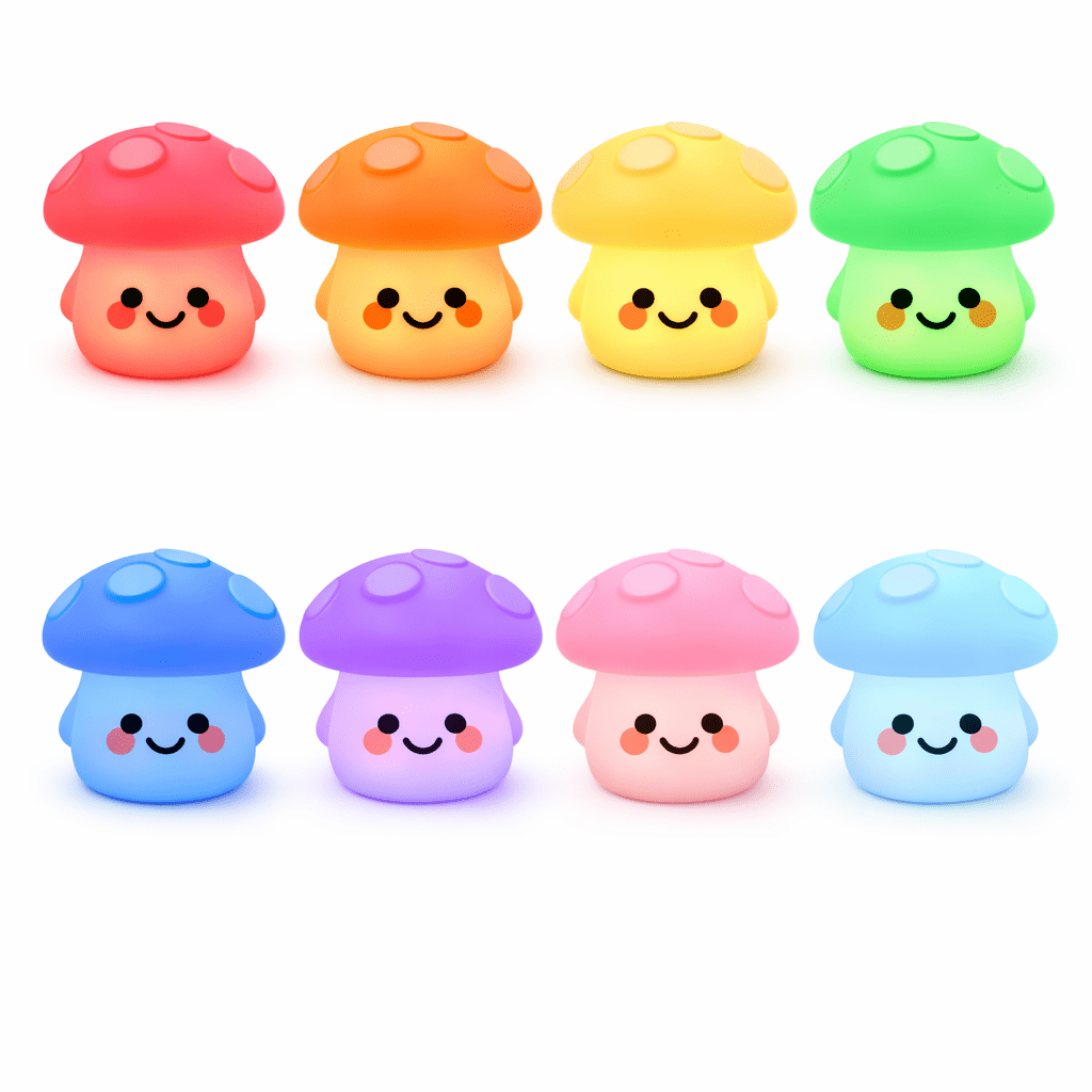 NightHero RGB Natlampe – Padehat - Blød Silikone Børnelampe med Timer & Touch