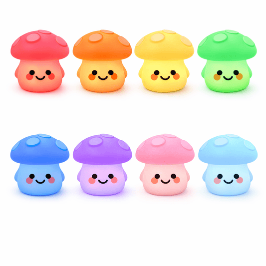 NightHero RGB Natlampe – Padehat - Blød Silikone Børnelampe med Timer & Touch