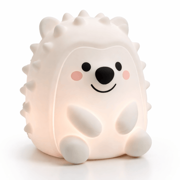 NightHero RGB Natlampe – Pindsvin - Blød Silikone Børnelampe med Timer & Touch