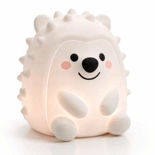 NightHero RGB Natlampe – Pindsvin - Blød Silikone Børnelampe med Timer & Touch