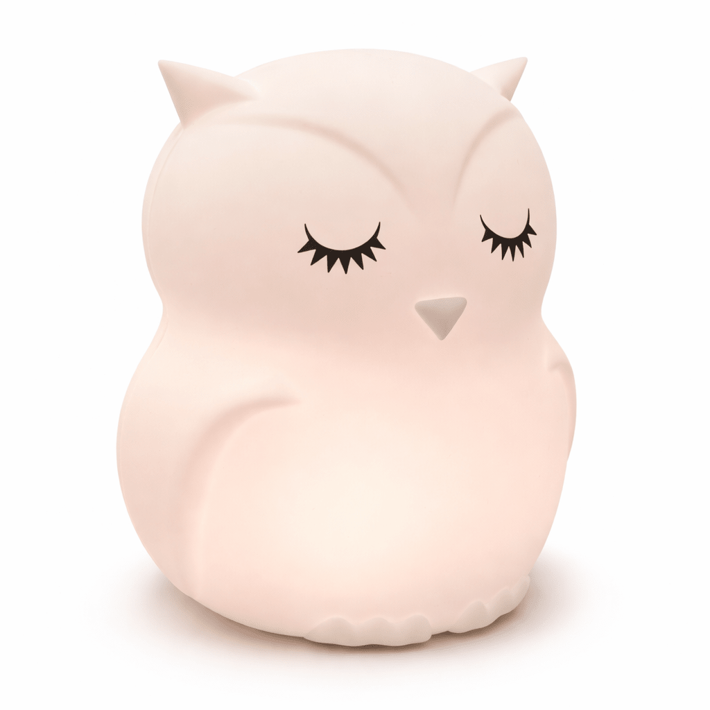 NightHero RGB Natlampe – Ugle - Blød Silikone Børnelampe med Timer & Touch