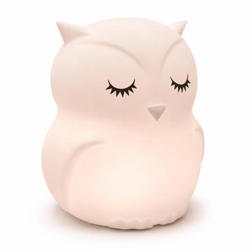 NightHero RGB Natlampe – Ugle - Blød Silikone Børnelampe med Timer & Touch