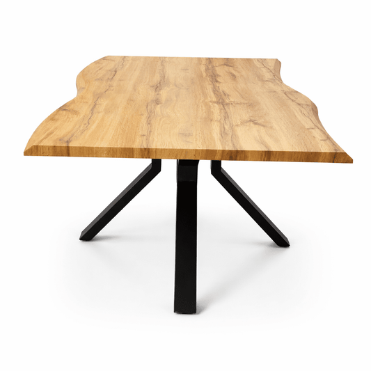 Plankebord/spisebord – 180 x 90 cm – Sort Stel