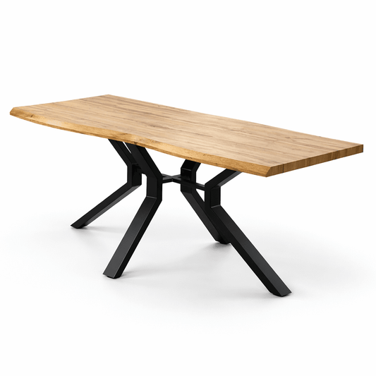 Plankebord/spisebord – 180 x 90 cm – Sort Stel