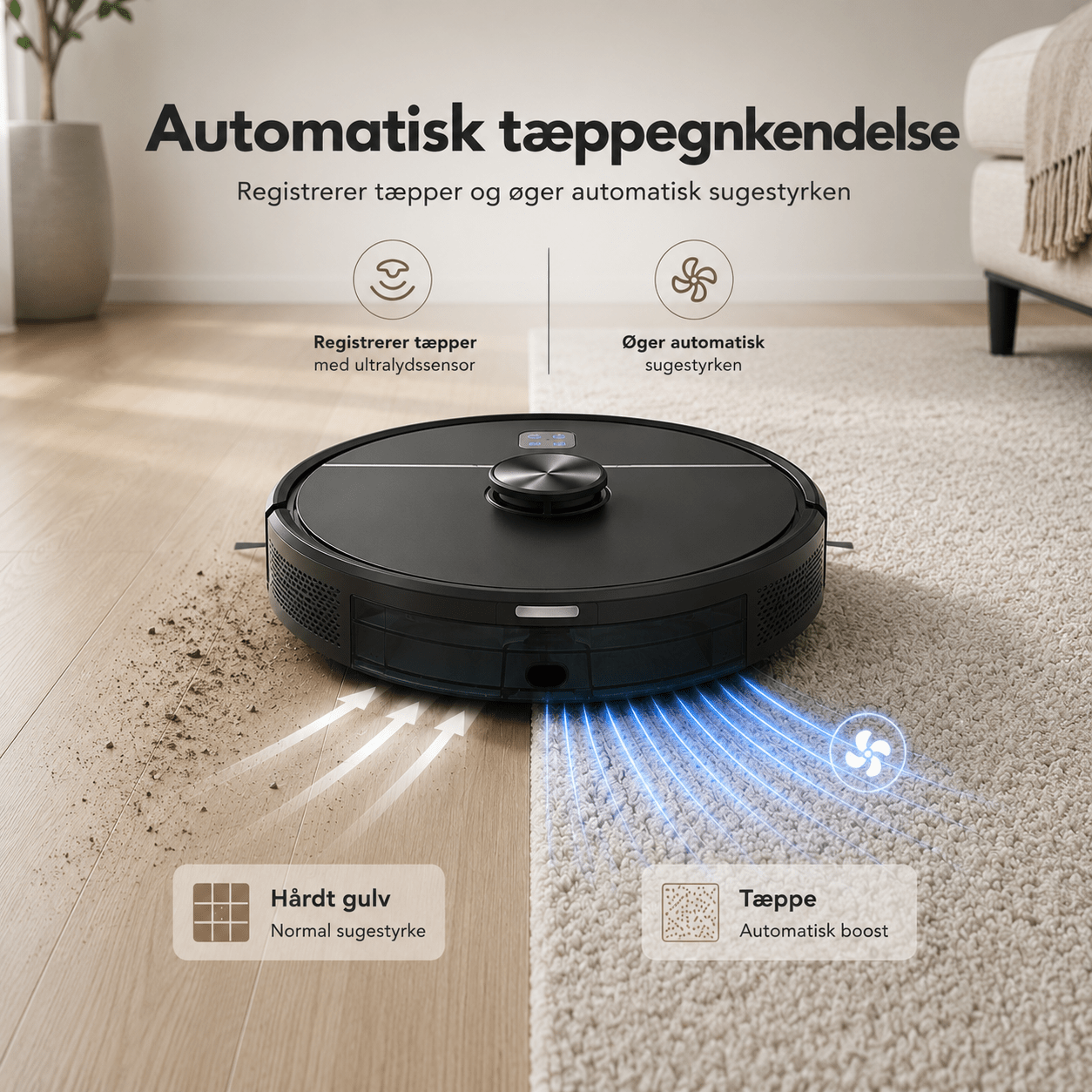 RoboVac Premium Robotstøvsuger med App, Gulvvask & LiDAR-navigation