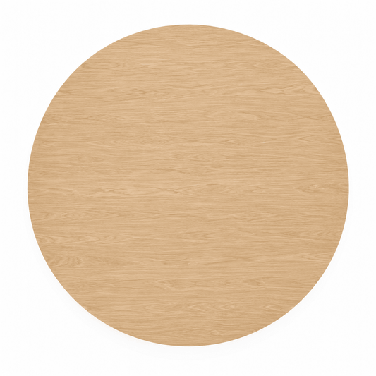 Rundt Spisebord Ø160 cm – Egetræsfinish & Sort Metal