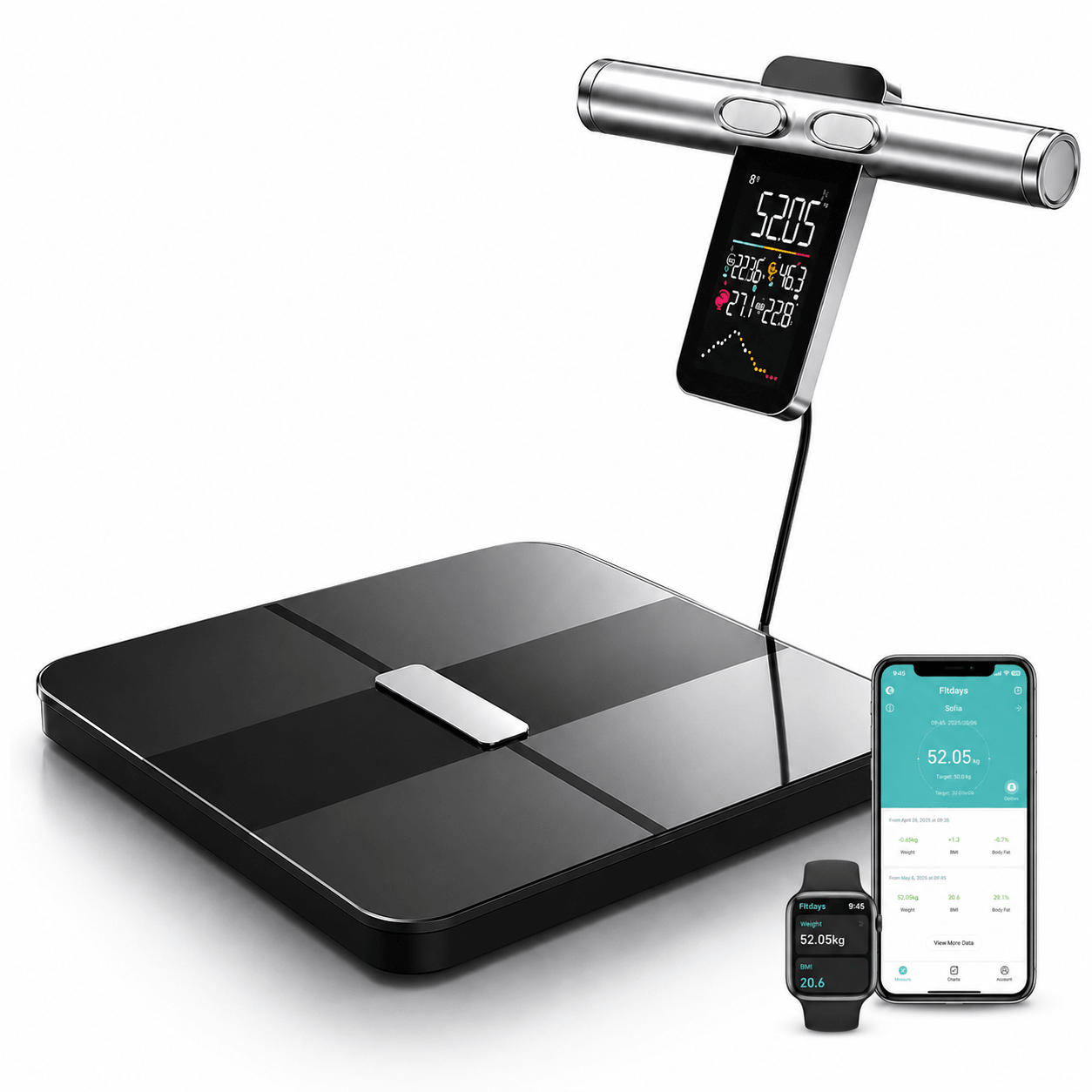 Smart Kropsanalysevægt med 8 Elektroder & Fitdays App