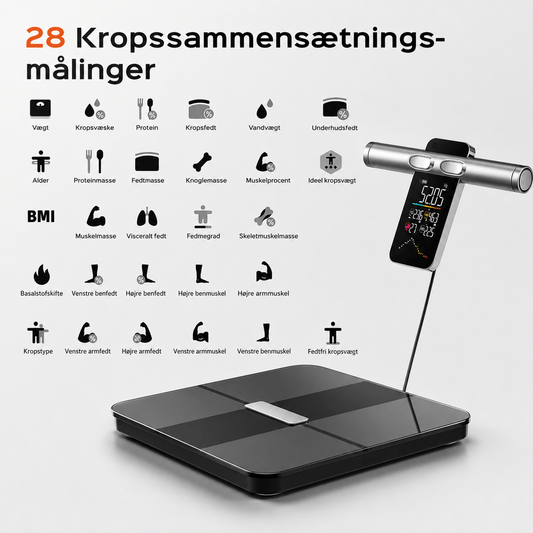 Smart Kropsanalysevægt med 8 Elektroder & Fitdays App