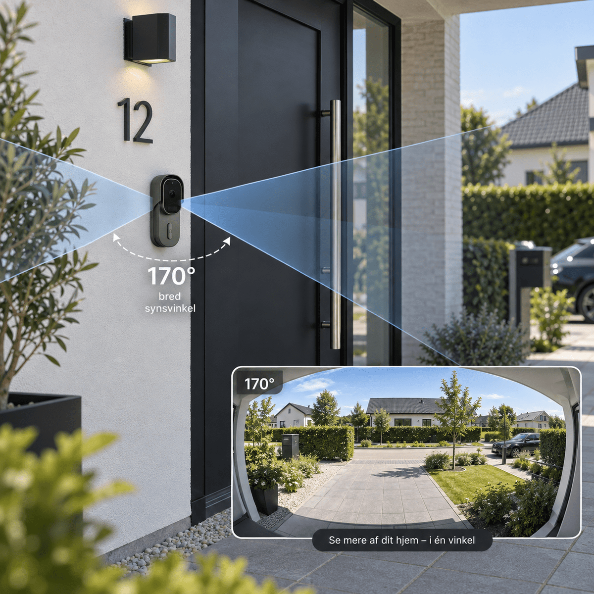 Smart Videodørklokke med Kamera, WiFi & App – 2MP Full HD