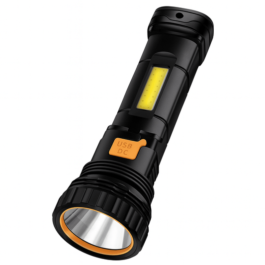 Solcelle Lommelygte med Sidelys og Powerbank – 500 Lumen