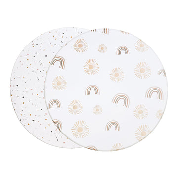 Tumlemåtten – Rainbow & Terrazzo (Ø140 CM)