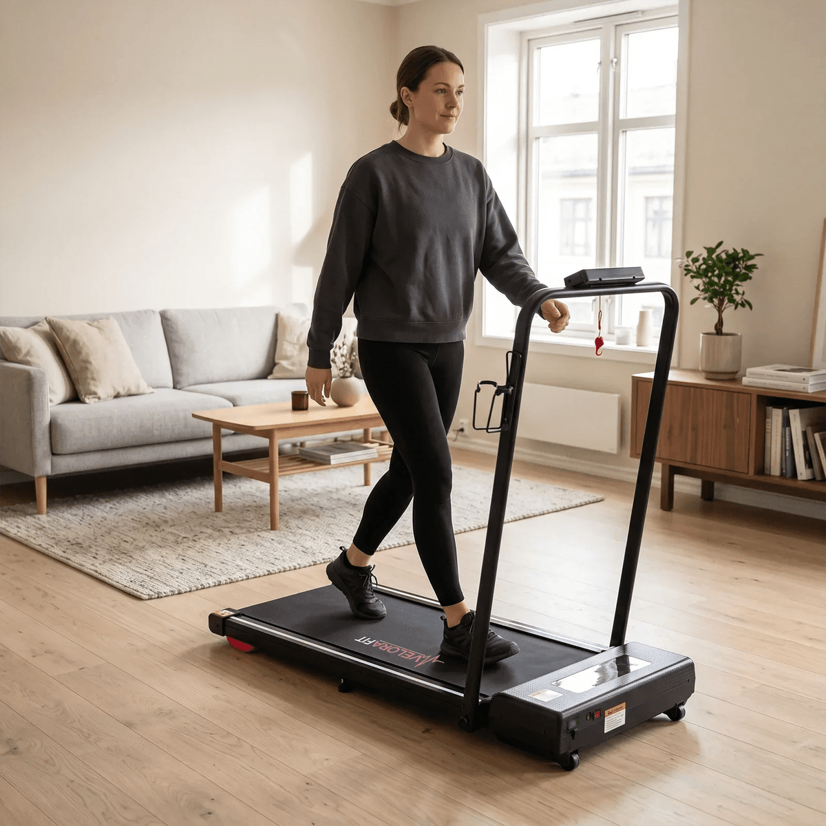 VeloraFit Foldbart Løbebånd – 1-12 km/t, 6% Incline, App & LED Display