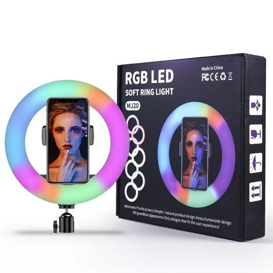 10″ RGB LED Ring Light Justerbar Tripod 210 Cm Høj