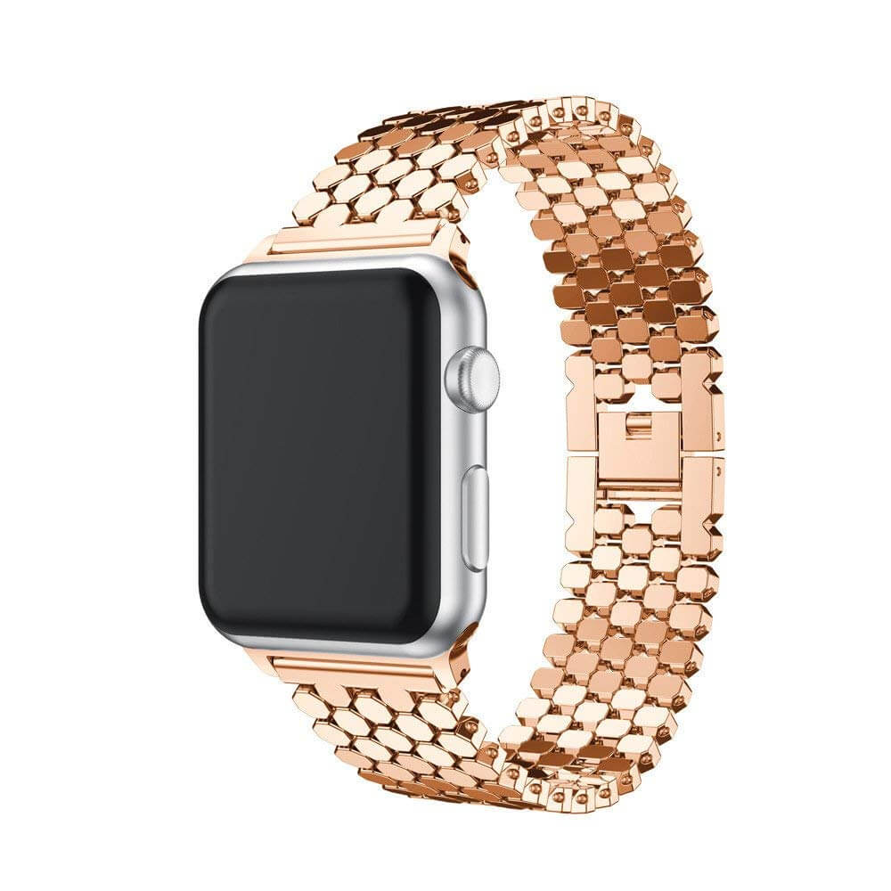 Apple Watch Dotted Rustfri Stål Rem – Rose (38/40 mm)