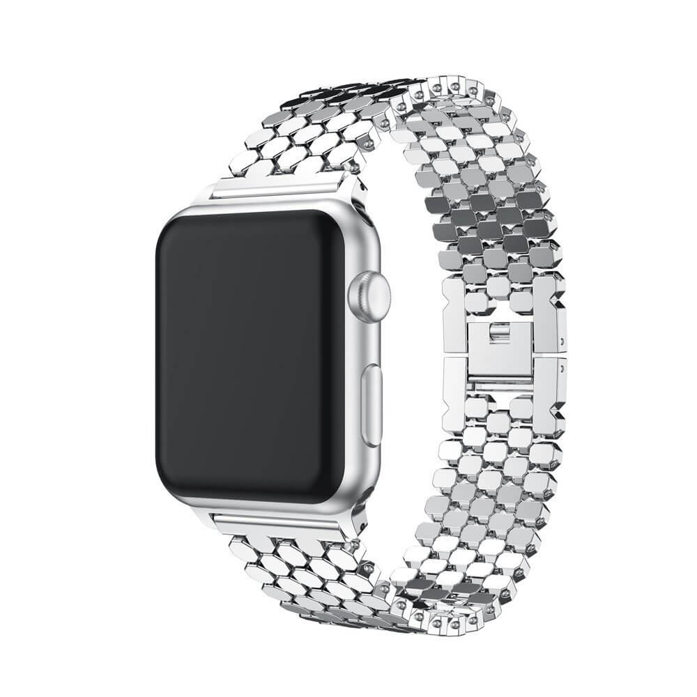 Apple Watch Dotted Rustfri Stål Rem – Sølv (38/40 mm)