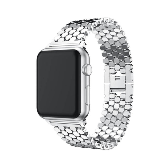 Apple Watch Dotted Rustfri Stål Rem – Sølv (42/44 mm)