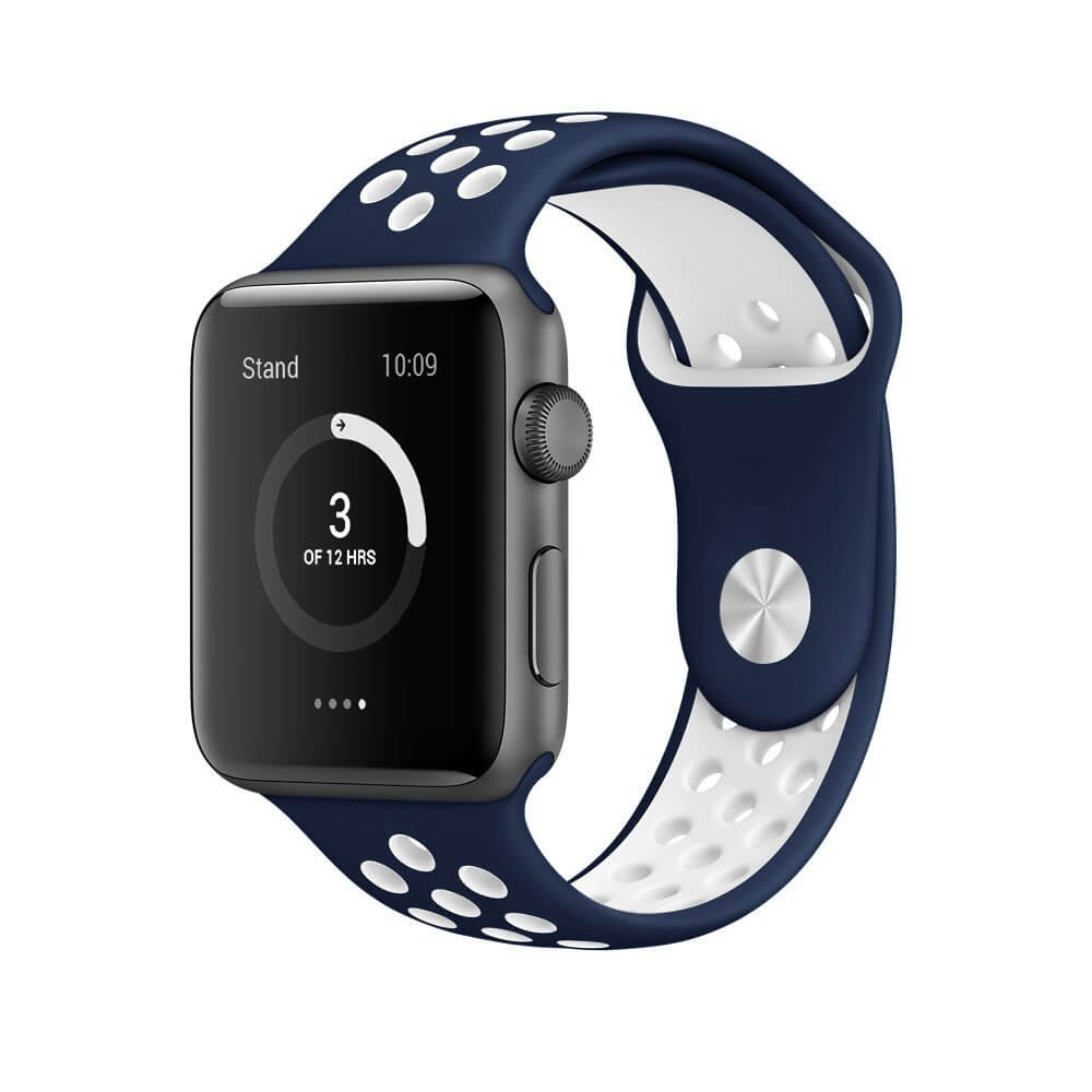 Apple Watch Sports Rem – Blå/Hvid (38/40 mm)