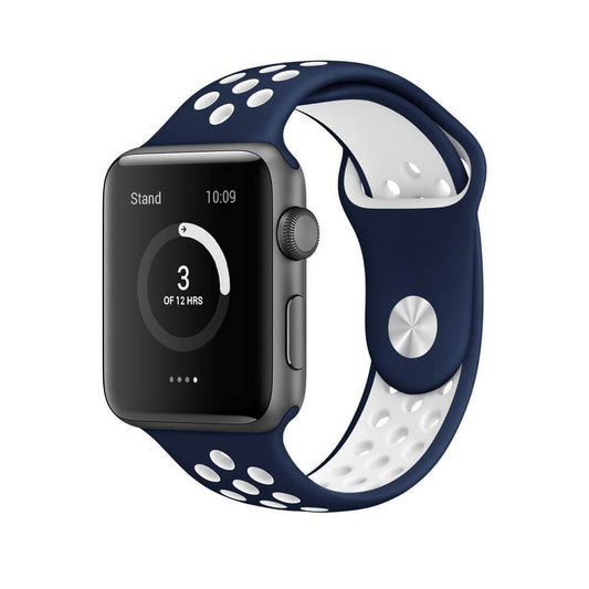 Apple Watch Sports Rem – Blå/Hvid (42/44 mm)